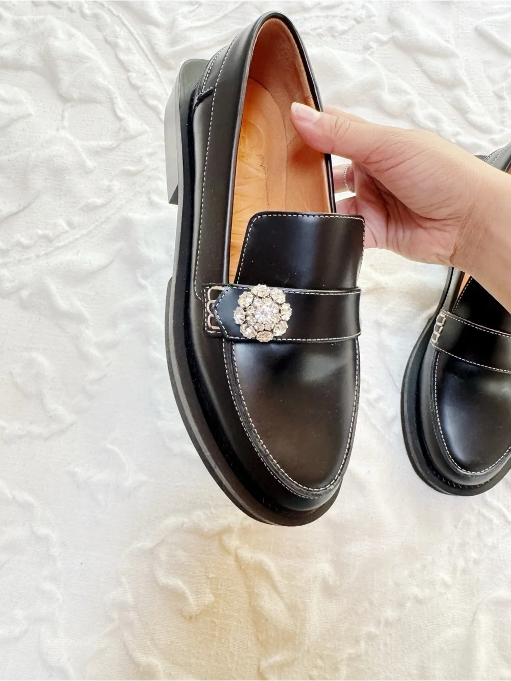 Ganni Jewel Button Loafer Size 5 New - Picture 7 of 12